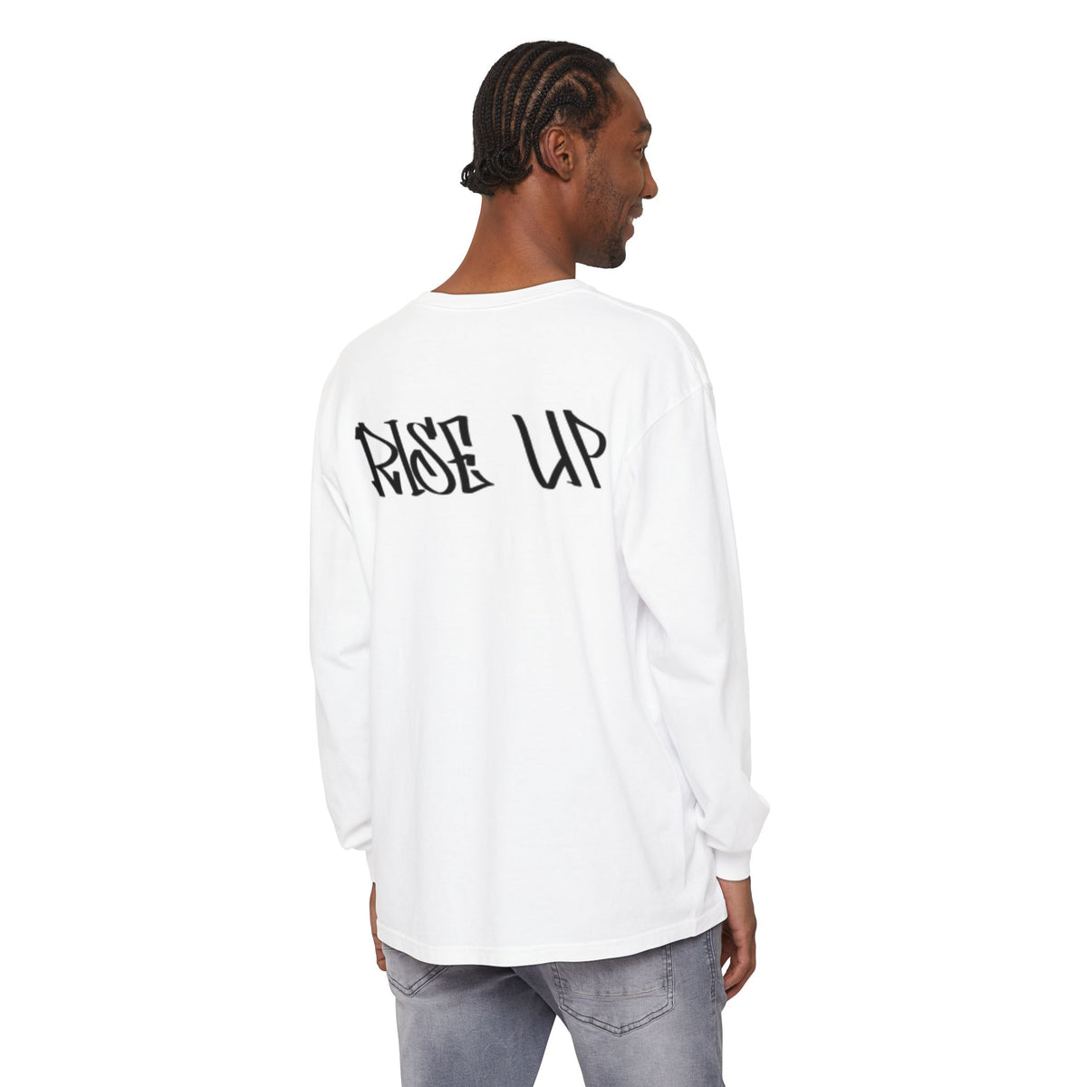 Rise Up Long Sleeve T-Shirt — Graphic 'Rise Up' Chest & Back Print